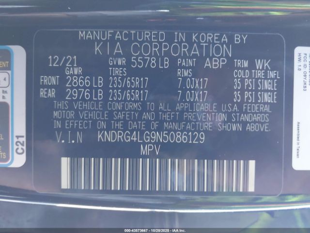 2022 KIA SORENTO HYBRID KNDRG4LG9N5086129 Photo 8