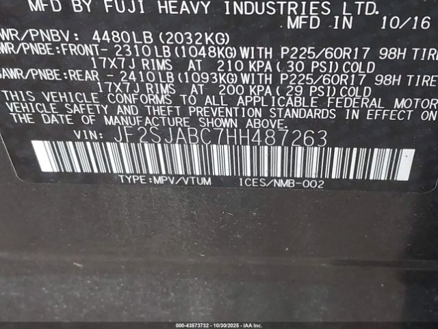 2017 SUBARU FORESTER JF2SJABC7HH487263 Photo 8