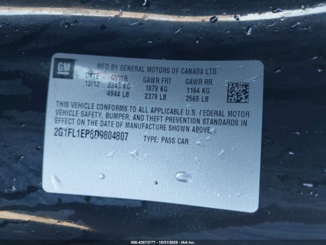 2013 CHEVROLET CAMARO 2G1FL1EP8D9804807 Photo 8