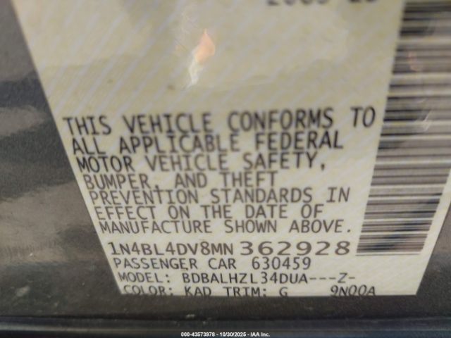 2021 NISSAN ALTIMA 1N4BL4DV8MN362928 Photo 8