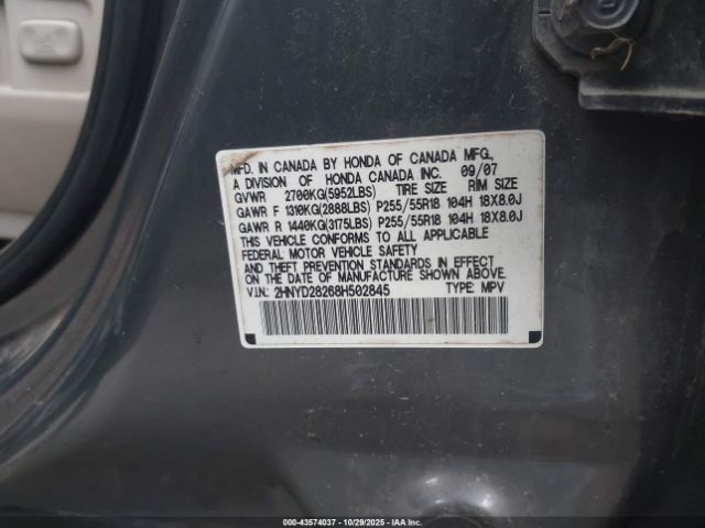 2008 ACURA MDX 2HNYD28268H502845 Photo 8