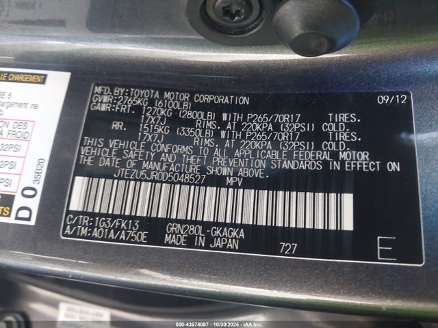 2013 TOYOTA 4RUNNER JTEZU5JR0D5048527 Photo 8