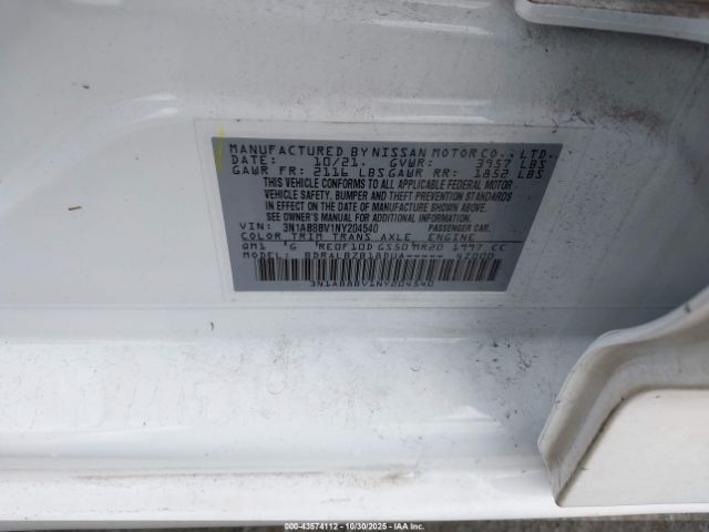 2022 NISSAN SENTRA 3N1AB8BV1NY204540 Photo 8