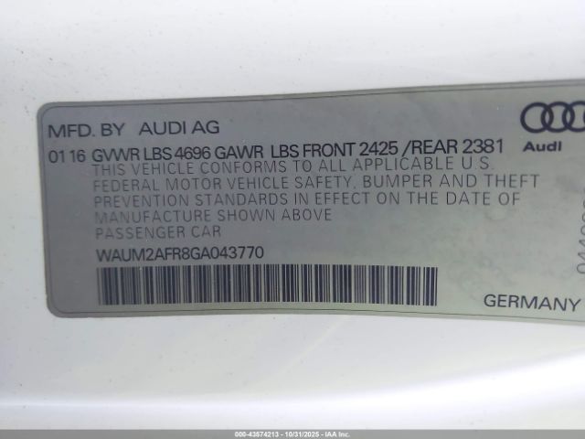 2016 AUDI A5 WAUM2AFR8GA043770 Photo 8