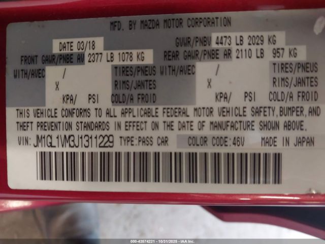 2018 MAZDA MAZDA6 JM1GL1VM3J1311229 Photo 8