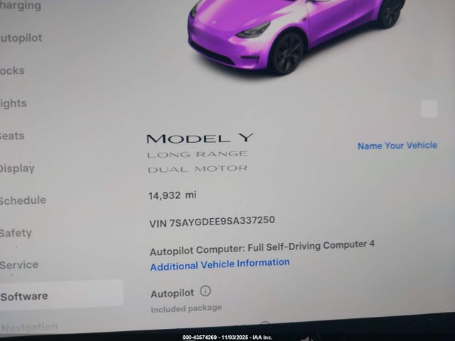 2025 TESLA MODEL Y 7SAYGDEE9SA337250 Photo 6