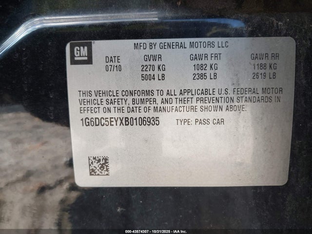 2011 CADILLAC CTS 1G6DC5EYXB0106935 Photo 8