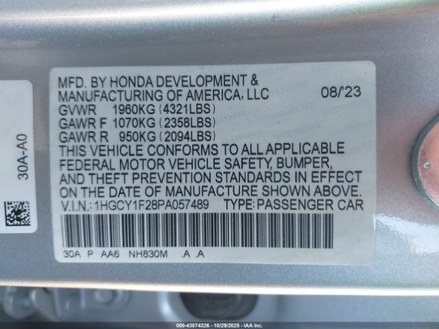 2023 HONDA ACCORD 1HGCY1F28PA057489 Photo 8