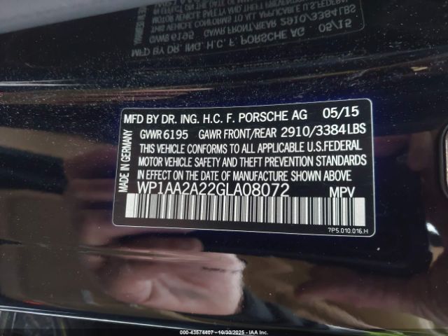 2016 PORSCHE CAYENNE WP1AA2A22GLA08072 Photo 8