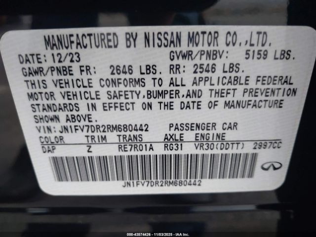 2024 INFINITI Q50 JN1FV7DR2RM680442 Photo 8