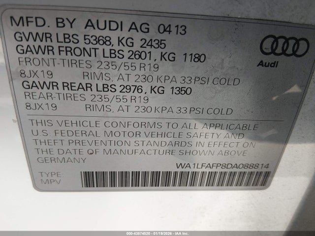2013 AUDI Q5 WA1LFAFP8DA088814 Photo 8