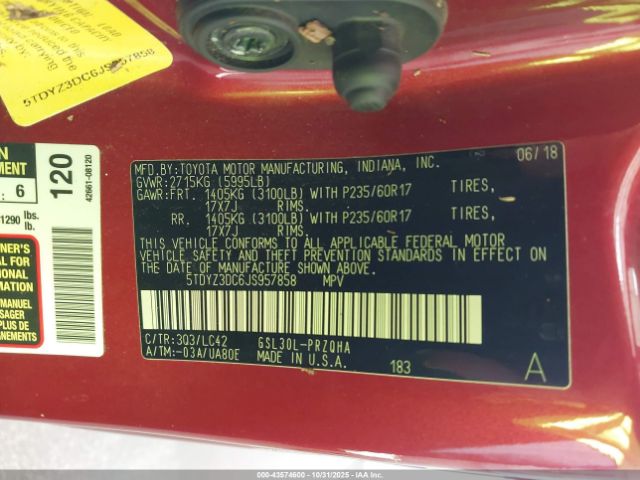 2018 TOYOTA SIENNA 5TDYZ3DC6JS957858 Photo 8