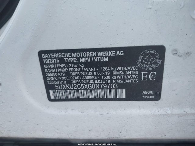 5UXKU2C5XG0N79703 BMW X6 Xdrive35i