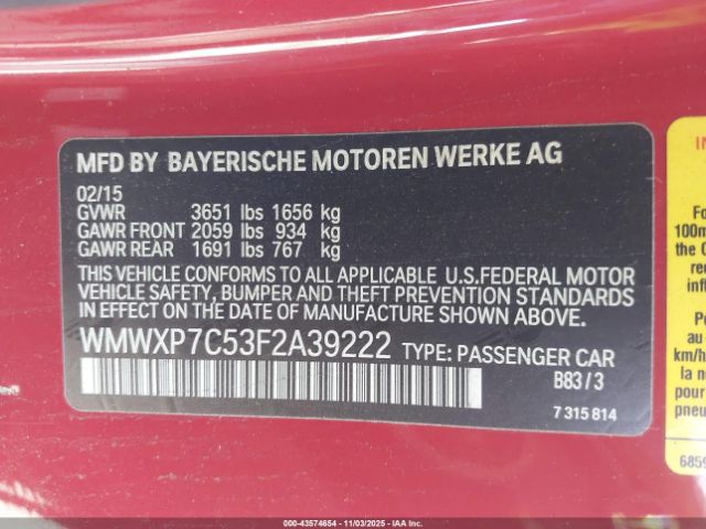 2015 MINI HARDTOP WMWXP7C53F2A39222 Photo 8