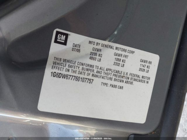 2006 CADILLAC STS 1G6DW677760107757 Photo 8