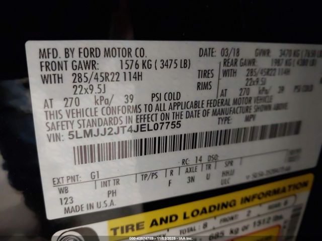 2018 LINCOLN NAVIGATOR 5LMJJ2JT4JEL07755 Photo 8