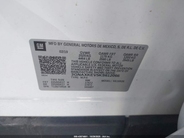 2019 CHEVROLET EQUINOX 3GNAXKEV5KS612066 Photo 8