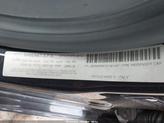 2014 MASERATI QUATTROPORTE ZAM56RRA7E1081287 Photo 8