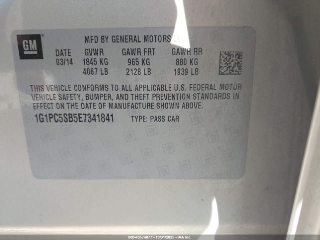 2014 CHEVROLET CRUZE 1G1PC5SB5E7341841 Photo 8