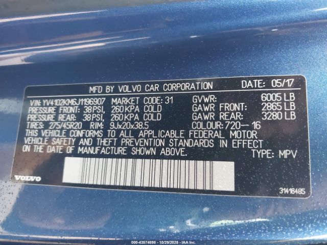 2018 VOLVO XC90 YV4102KM6J1196907 Photo 8