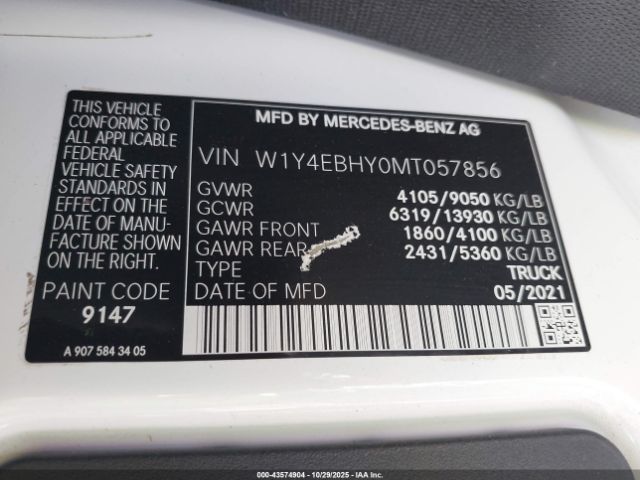 2021 MERCEDES-BENZ SPRINTER 2500 W1Y4EBHY0MT057856 Photo 8