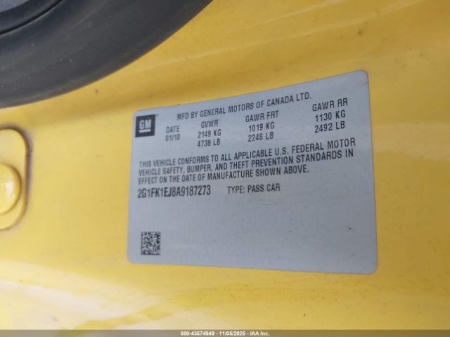 2010 CHEVROLET CAMARO 2G1FK1EJ8A9187273 Photo 8