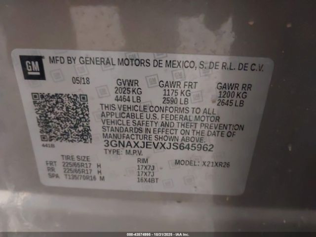 2018 CHEVROLET EQUINOX 3GNAXJEVXJS645962 Photo 8