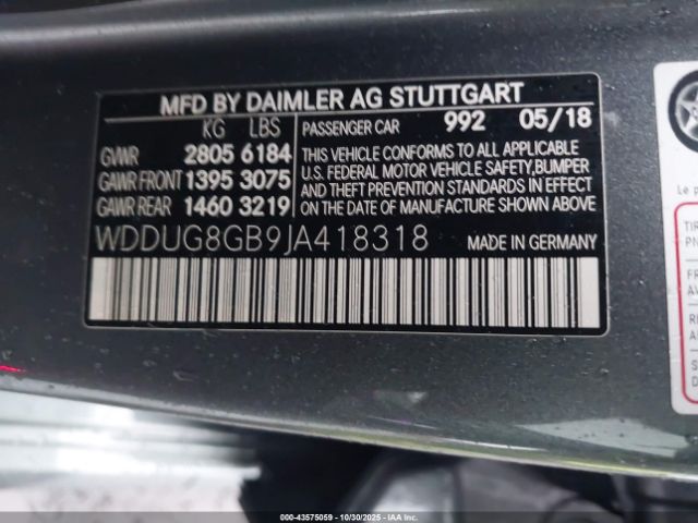 2018 MERCEDES-BENZ S 560 WDDUG8GB9JA418318 Photo 8