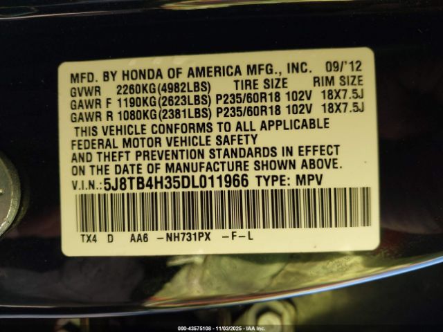 2013 ACURA RDX 5J8TB4H35DL011966 Photo 8