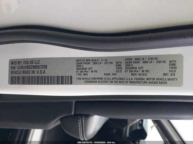 2022 JEEP GRAND CHEROKEE 1C4RJHBG2N8557238 Photo 8