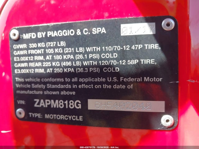 Vespa Sprint 150 3v 2017 ZAPM818G6H5402040 Image 10