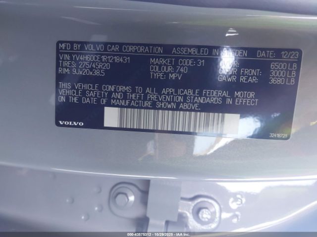 2024 VOLVO XC90 RECHARGE PLUG-IN HYBRID YV4H60CE1R1218431 Photo 8