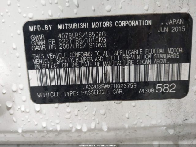 2015 MITSUBISHI LANCER JA32U8FWXFU023759 Photo 8