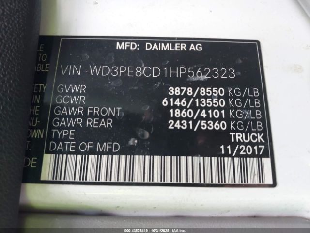 2017 MERCEDES-BENZ SPRINTER 2500 WD3PE8CD1HP562323 Photo 8