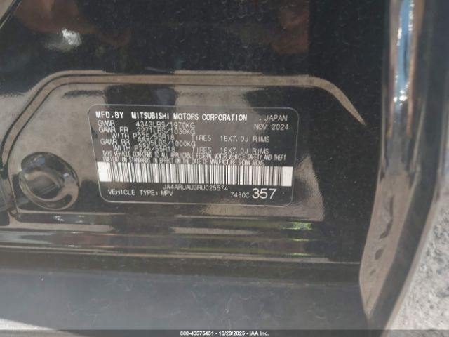 2024 MITSUBISHI OUTLANDER SPORT JA4ARUAU3RU025574 Photo 8