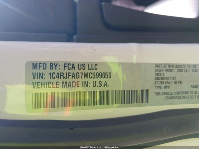 2021 JEEP GRAND CHEROKEE 1C4RJFAG7MC599650 Photo 8