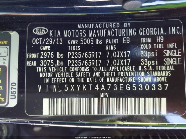 2014 KIA SORENTO 5XYKT4A73EG530337 Photo 8