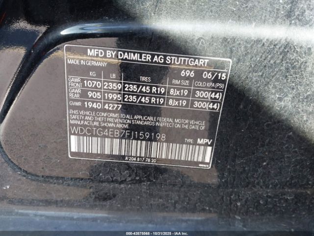 2015 MERCEDES-BENZ GLA 250 WDCTG4EB7FJ159198 Photo 8