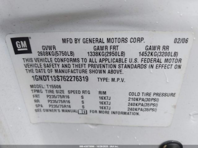 2006 CHEVROLET TRAILBLAZER 1GNDT13S762276319 Photo 8