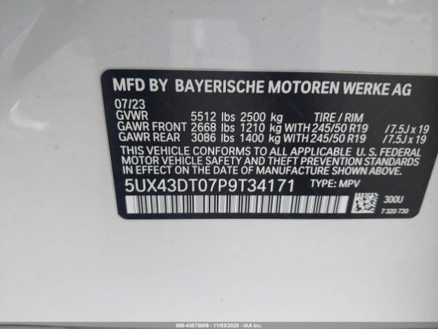 2023 BMW X4 5UX43DT07P9T34171 Photo 8
