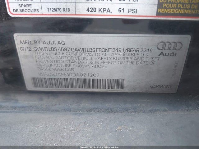 2013 AUDI A3 WAUBJAFM0DA021207 Photo 8