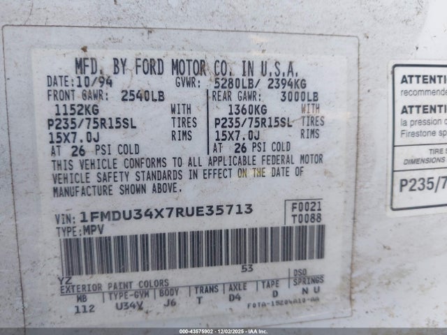 1994 FORD EXPLORER 1FMDU34X7RUE35713 Photo 8
