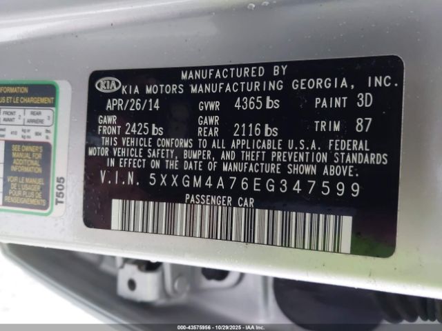 2014 KIA OPTIMA 5XXGM4A76EG347599 Photo 8