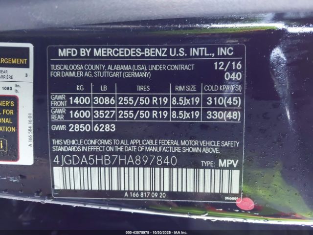 2017 MERCEDES-BENZ GLE 350 4JGDA5HB7HA897840 Photo 8