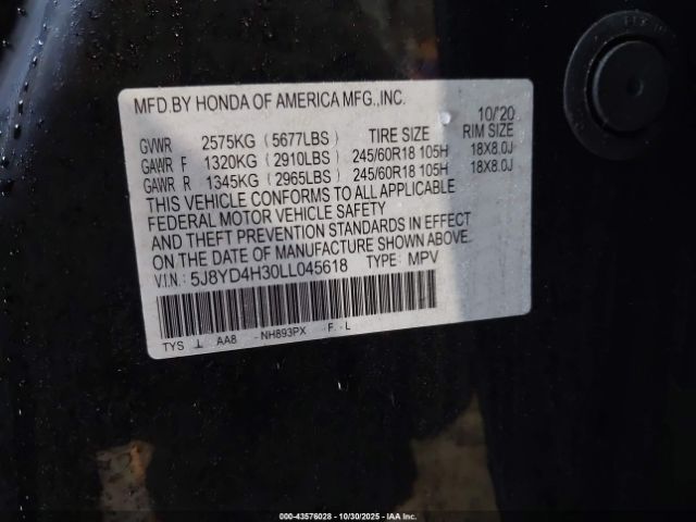 2020 ACURA MDX 5J8YD4H30LL045618 Photo 8