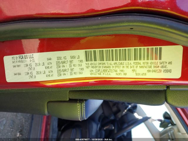 2015 JEEP CHEROKEE 1C4PJLAB9FW721744 Photo 8