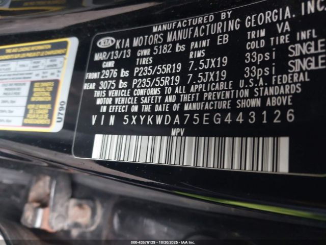 2014 KIA SORENTO 5XYKWDA75EG443126 Photo 8