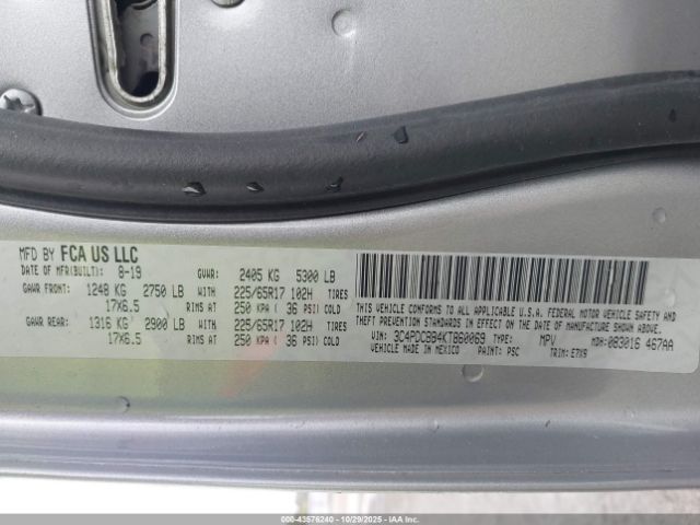 2019 DODGE JOURNEY 3C4PDCBB4KT860069 Photo 8