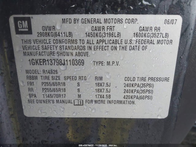 2008 GMC ACADIA 1GKER13798J110369 Photo 8