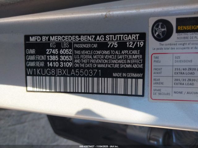 2020 MERCEDES-BENZ AMG S 63 W1KUG8JBXLA550371 Photo 8